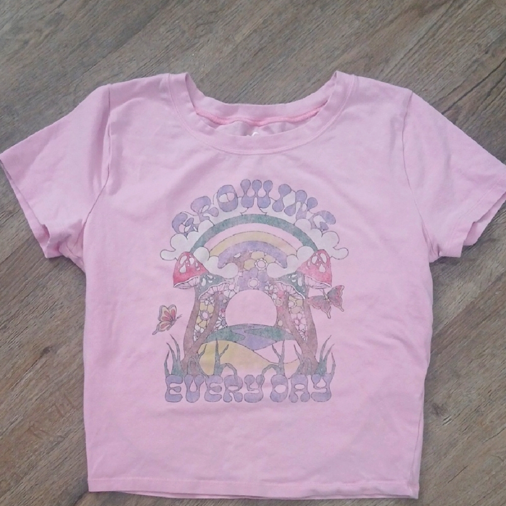 Hollister Pink Rainbow Graphic Tee